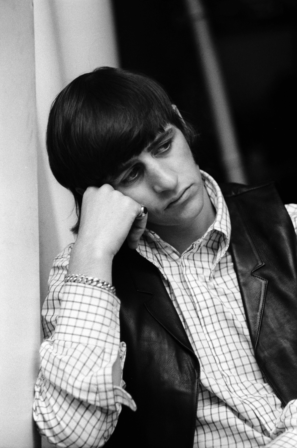 Ringo  photographed during a Rubber Soul recording session