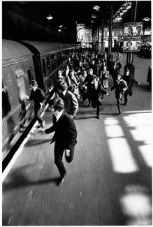 The Beatles at Marylebone Station filming A Hard Days Night