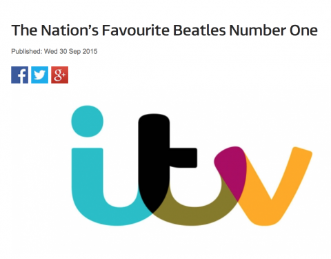 'The Nation’s Favourite Beatles Number One' Wednesday, ITV, 8pm.